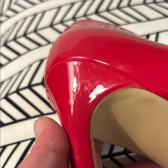 Calvin Klein Red Patent Leather Heels - Picture 7 of 9